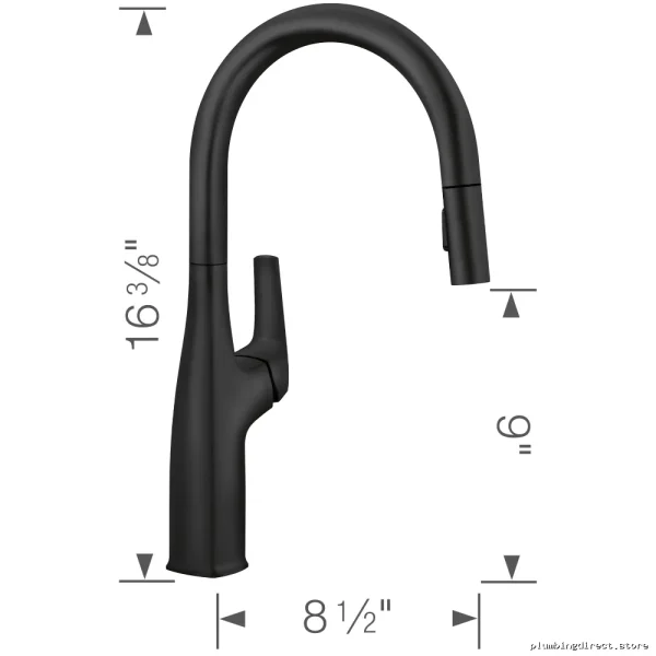 Matte Black Pull-Down Sprayer Kitchen Faucet | Rivanna Model - Image 2