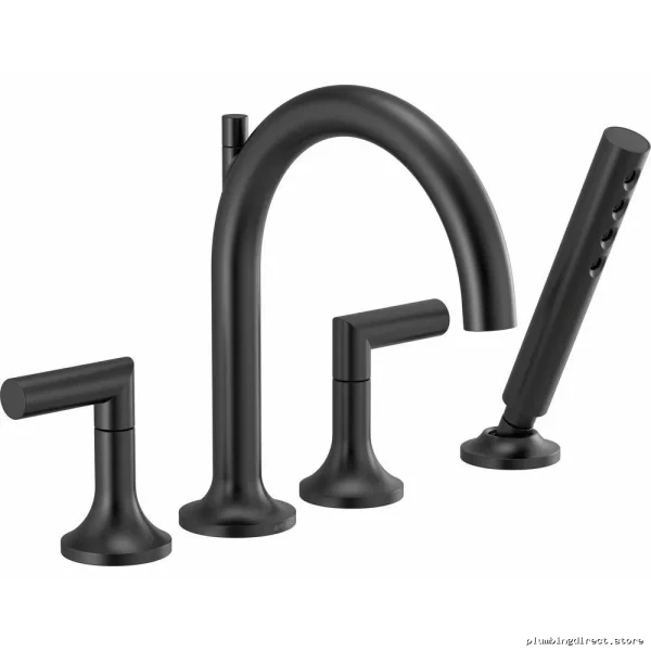 Roman Style Matte Black Tub Lever Handles | Jason Wu HL675-BL Bathroom Fixture - Image 2