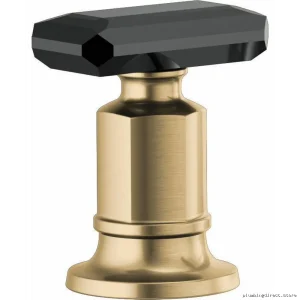 Elegant Crystal Lever Handle Kit for Roman Tubs - Luxe Gold & Black HK676-GLBC by Brizo