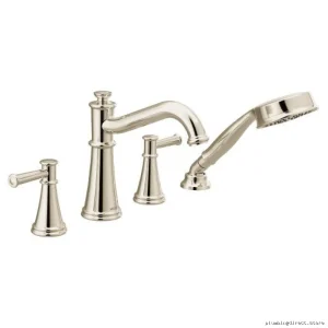 Roman Tub Faucet Trim with Hand Shower - Polished Nickel Finish for Belfield T9024NL Moen