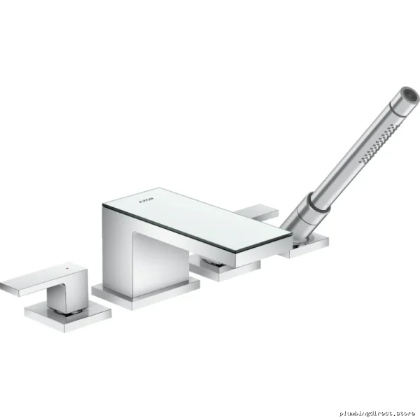 Roman Tub Faucet Trim with Hand Shower - 4-Hole Chrome Axor MyEdition Luxury Kitchen Faucet Set