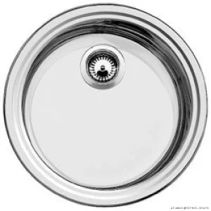 Rondo 1 Bowl Round Bar Sink with Dual Mount - Stainless Steel 400775 Blanco