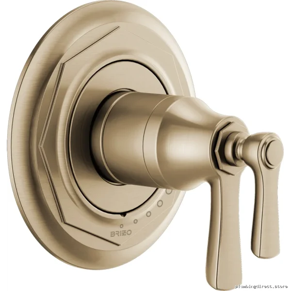 Rook Brilliance Luxe Gold Thermostatic Trim with Easy Temperature Control