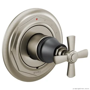 Rook Brizo Pressure Balance Valve Trim | Luxe Nickel & Matte Black T60P061-NKBL