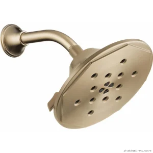 Rook Luxe Gold Brizo Shower Head – 4-Function Raincan with H2OKinetic