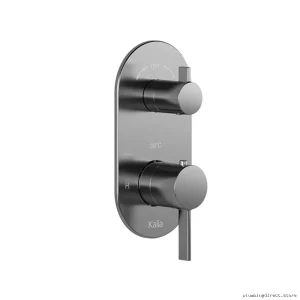 Chrome Thermostatic 2-Way Valve with Built-In Diverter & Trim - RoundOne