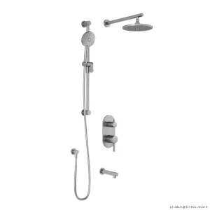 RoundOne TD3 Thermostat Integration Diverting System for Tub/Shower with Less Valve Wall Arm - Chrome BF...