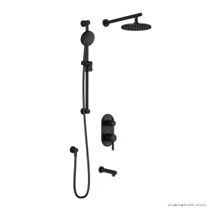 RoundOne TD3 Thermostatic Tub & Shower System with Integrated Diverter & Wall Arm