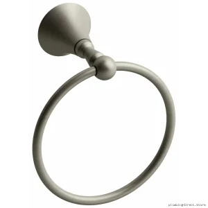 Rust-Resistant Brushed Nickel Bathroom Towel Ring - Modern Design HU7BN by RIOBEL