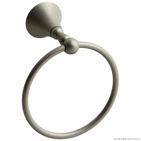 Rust-Resistant Brushed Nickel Bathroom Towel Ring - Modern Design HU7BN by RIOBEL