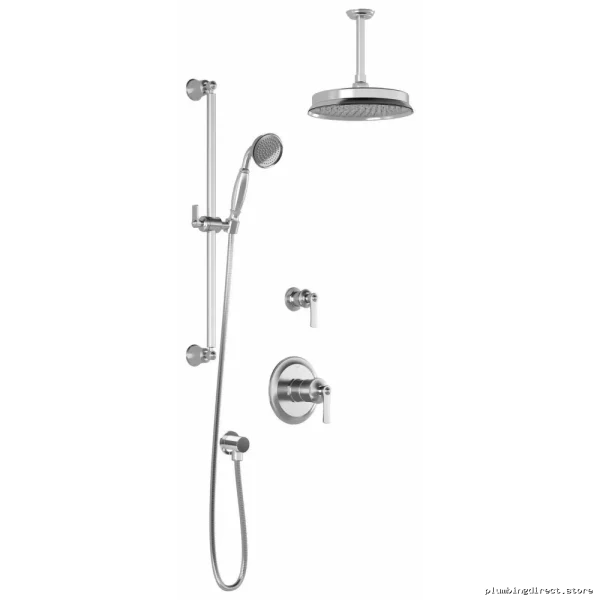 Rustik TD2 Thermostatic Shower w/Vertical Ceiling Arm & Chrome Slim Design