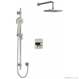 Salome Polished Nickel Shower Faucet Trim w/ Ceiling Shower Arm