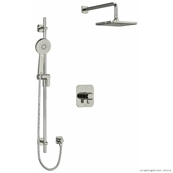 Salome Polished Nickel Shower Faucet Trim w/ Ceiling Shower Arm