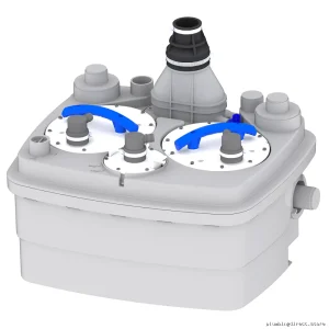 Sanicubic 2 IP68 Dual-Stage Garbage Disposal - Gray Under Sink Model