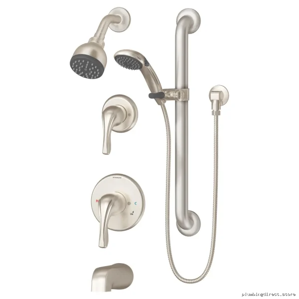 Symmons Satin Nickel Shower System with Stops - Tub & Wall Mount