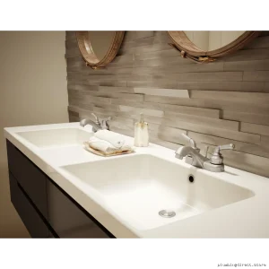 SatinNickel Bathroom CenterSet FaucetCode w/PopUp Drain SYMMONS