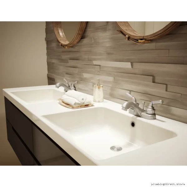 SatinNickel Bathroom CenterSet FaucetCode w/PopUp Drain SYMMONS