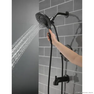 Saylor Modern Matte Black Tub & Shower Trim - Monitor 17 Series