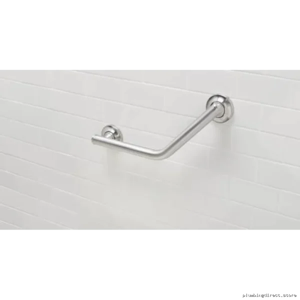 Secure Bathroom Safety Angled Grab Bar in Brushed Nickel - Image 2