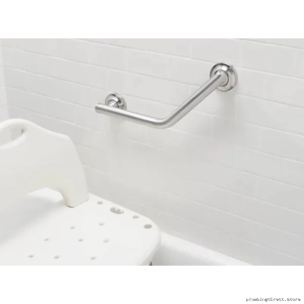 Secure Bathroom Safety Angled Grab Bar in Brushed Nickel - Image 5