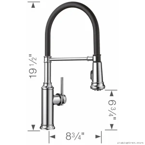 Empressa 442508 Blanco Semi-Pro Kitchen Faucet with Pulldown Spray & Chrome Finish