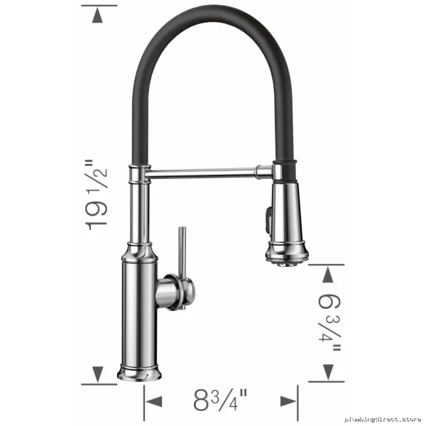 Empressa 442508 Blanco Semi-Pro Kitchen Faucet with Pulldown Spray & Chrome Finish
