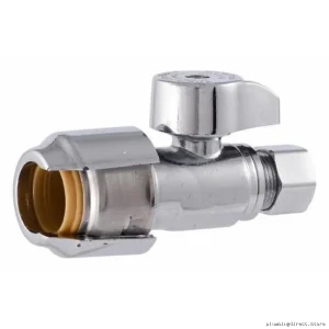 Shark Bite Half-Inch To Three-Eighth Comp Straight Stop Valv