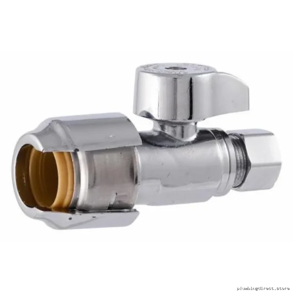 Shark Bite Half-Inch To Three-Eighth Comp Straight Stop Valv