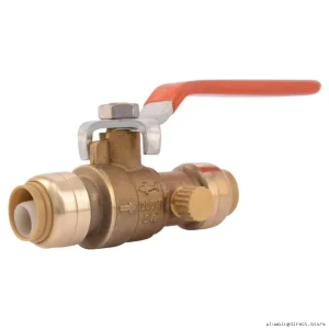 SharkBite 1/2 Inch Brass Ball Valve with Drain 22304LFCA