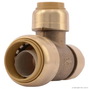 Lead-Free Brass SharkBite Reducing Tee 3/4 x 1/2 x 1/2 Inch
