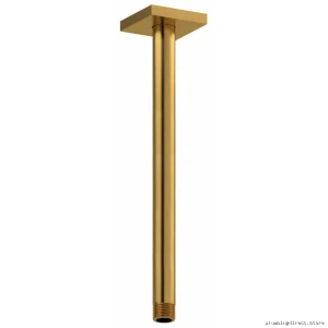 Shower Arm w/ Square Escutcheon - 12-Inch Ceiling Mount, Brushed Gold RIOBEL 517BG
