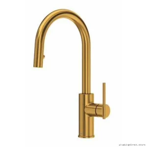 Side Mount Kitchen Faucet with Pulldown Sprayer - Brushed Gold LT101BG RIOBEL