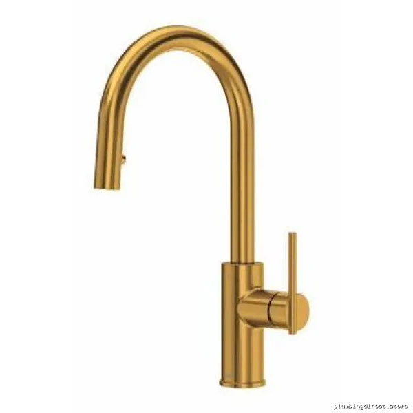 Side Mount Kitchen Faucet with Pulldown Sprayer - Brushed Gold LT101BG RIOBEL