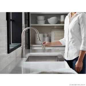 Simplice Polished Chrome Faucet with Hands-Free Pulldown Spray - Kohler 596-CP