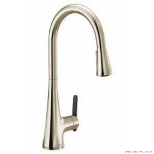Sinema Polished Nickel Kitchen Faucet with Pulldown Spray - S7235NL Moen
