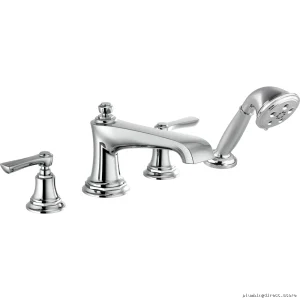 Chrome Roman Tub Faucet with Hand Shower - Single-Handle Design