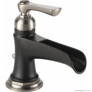 Single Hole Bathroom Faucet with Channel Spout | 1.2 GPM Flow | Luxe Nickel Finish - Brizo 65061LF-NKBL-ECO