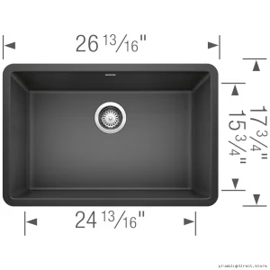 Precis U Single Undermount Silganit Sink - Anthracite & Blanco Modern Finish
