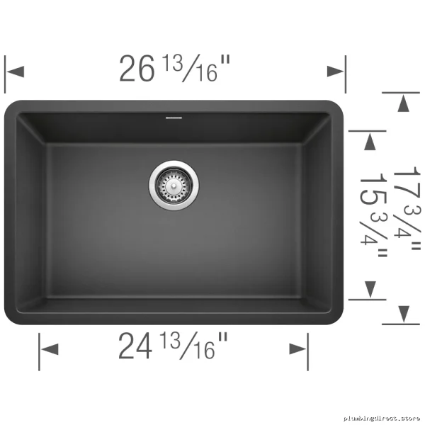 Precis U Single Undermount Silganit Sink - Anthracite & Blanco Modern Finish