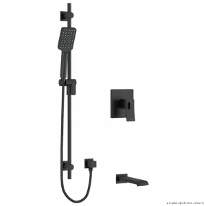 Sleek Black RIOBEL Zendo Tub Shower Faucet