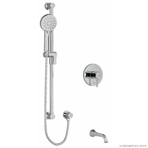 Sleek Chrome Tub Shower Faucet Trim by Riobel Edge