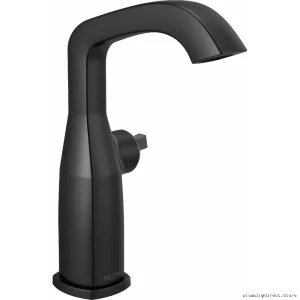Sleek Delta Stryke Vessel Sink Faucet - Matte Black