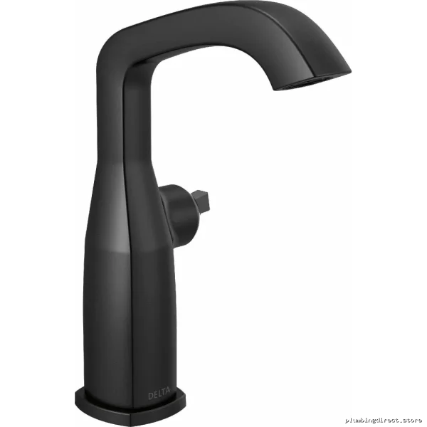 Sleek Delta Stryke Vessel Sink Faucet - Matte Black