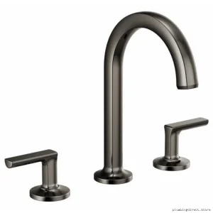 Brilliance Black Onyx Kintsu Widespread High-Arc Bath Faucet – Modern Water Efficiency & Sleek Single-Handle Design
