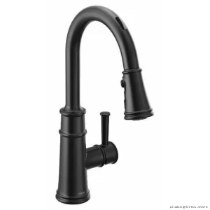 Smart Kitchen Faucet with Pulldown Spray - Matte Black | Belfield Model 7260EVBL