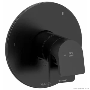 Black Five-Function Smart Thermostat Shower Trim - Easy Install ODE
