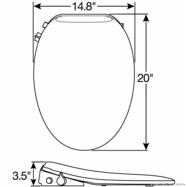 SmartElan HEAVEN ELONGATED Electric Toilet Seat With Heated Wash & Dry – White - Image 3