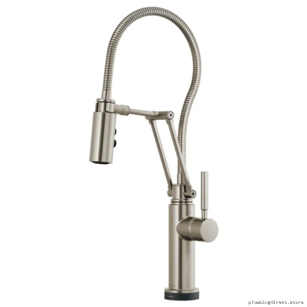 SmartTouch Articulating Kitchen Faucet with Stainless Steel Pull-Down Spray Hose - Brizo 64121LF-SS