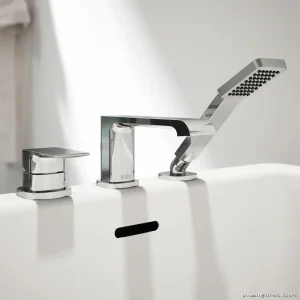 Sobrio 3-Piece Pressure Balance Roman Tub Filler Kit w/ Hand Shower - Kalia Chrome BF1815-110
