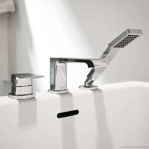 Sobrio 3-Piece Pressure Balance Roman Tub Filler Kit w/ Hand Shower - Kalia Chrome BF1815-110